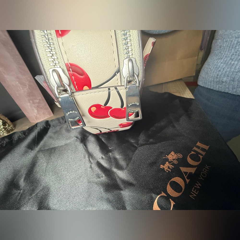 Coach Heart-Shaped Crossbody Bag with Cherry Print - duster bag - shopping bag - Picture 4 of 14